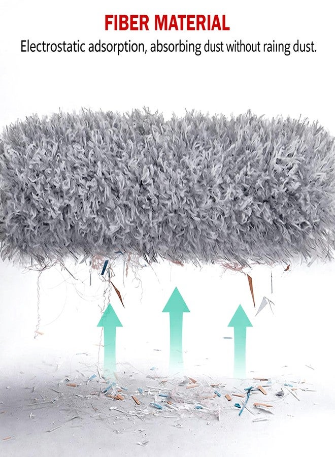 PRIME PICK منفضة غبار من الألياف الدقيقة من برايم بيك مع عصا قابلة للتمديد بطول 100 بوصة | منفضة غبار مرنة لتنظيف المراوح ذات الأسقف العالية، وستائر النوافذ، ومكيفات الهواء، والأثاث | منظف غبار قابل للغسل وإعادة الاستخدام - Image 5